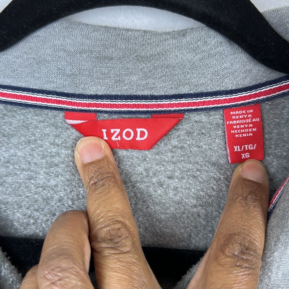 Izod Men’s Pullover 3/4 zip Sweater Gray Size XL - Picture 4 of 9